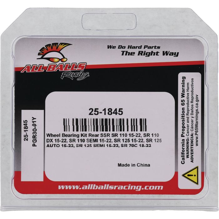 All Balls Racing Wheel Bearing Kit Part 25-1845 for Enhanced Vehicle Performance