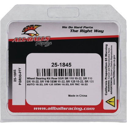 All Balls Racing Wheel Bearing Kit Part 25-1845 for Enhanced Vehicle Performance
