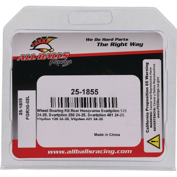 All Balls Racing Wheel Bearing Kit 25-1855 for Enhanced Motorcycle Performance