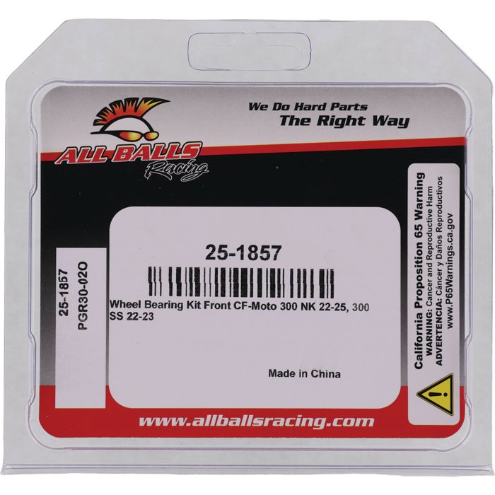 All Balls Racing Wheel Bearing Kit Part #25-1857 for Enhanced Wheel Performance