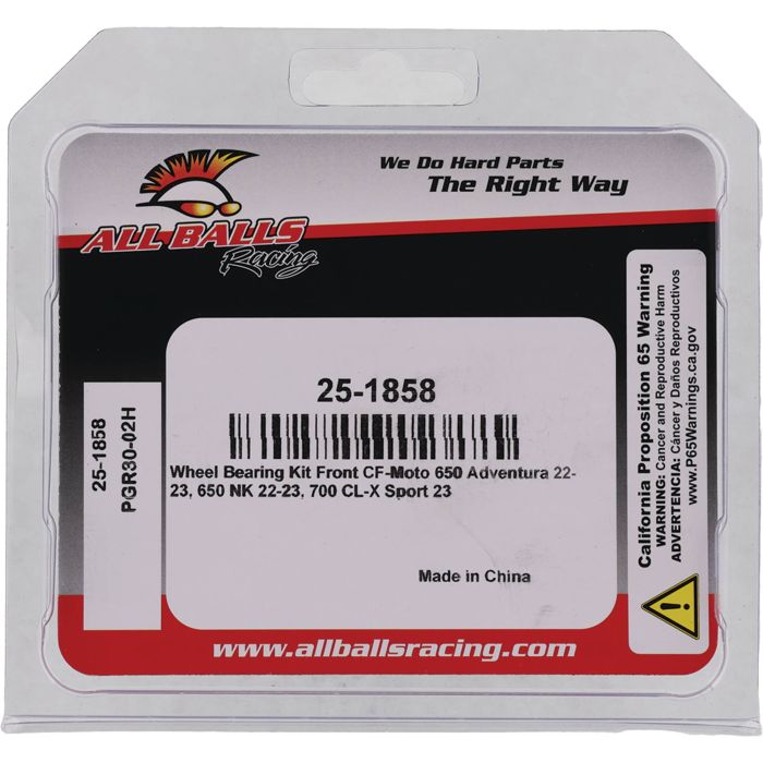 All Balls Racing Wheel Bearing Kit (Part #25-1858) for Enhanced Motorcycle Performance