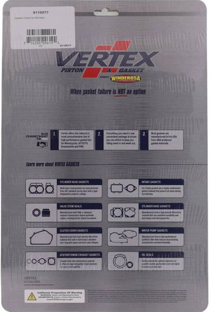 Vertex Complete Gasket Kit with Seals - Part 8110077