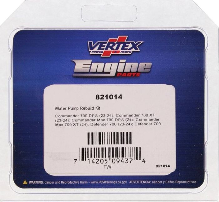 Vertex Water Pump Rebuild Kit Part Number 821014 for Efficient Pump Restoration