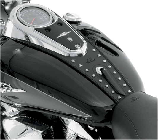 MUSTANG Cruiser Tank Bib - Studs/Concho - Black - Suzuki 93208