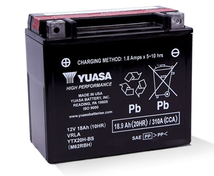 YUASA YTX20H-BS H-Performance Motorcycle Maintenance-Free Battery