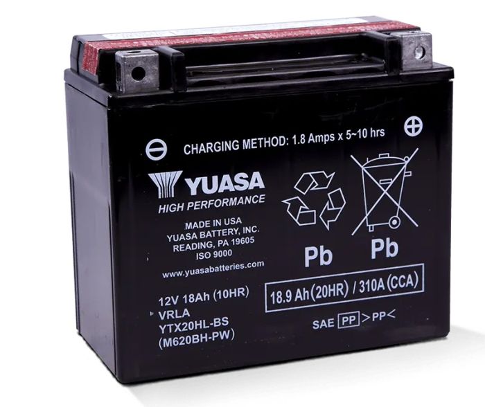 YUASA YTX20HL-BS-PW H-Performance Maintenance-Free Motorcycle Battery