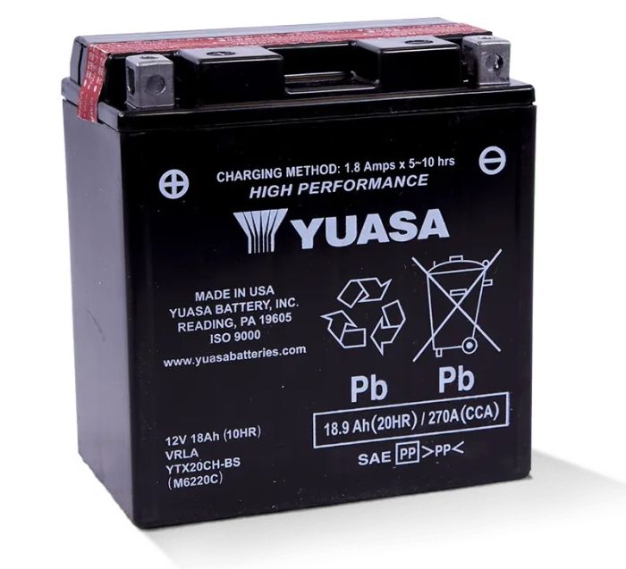 YUASA YTX20CH-BS H-Performance Maintenance-Free Motorcycle Battery
