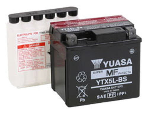 YUASA YTX5L-BS Maintenance Free 12 Volt Battery for Powersports and Small Vehicles