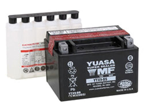 YUASA YTX9-BS Maintenance-Free 12 Volt Motorcycle Battery