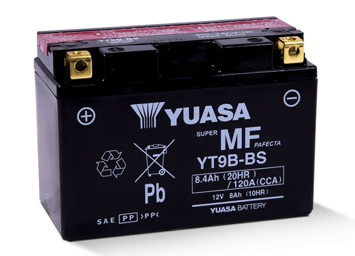 Yuasa YUAM629B4 YT9B-BS Maintenance-Free 12 Volt Battery for Motorcycle and Powersports Vehicles