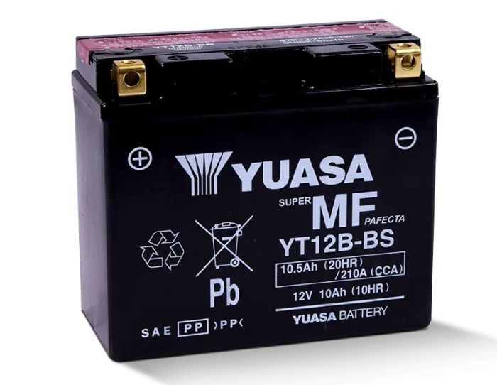 Yuasa YUAM6212B YT12B-BS Maintenance-Free 12V Battery for Motorcycle and Powersports