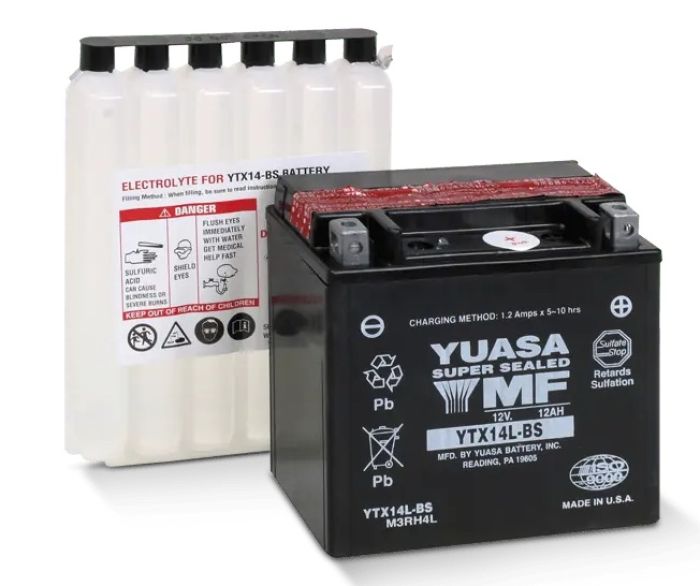 YUASA YTX14L-BS Maintenance-Free 12V Battery for Motorcycles and Powersports Vehicles
