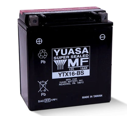 Yuasa YTX16-BS Maintenance-Free 12V Battery - Reliable Motorcycle Power