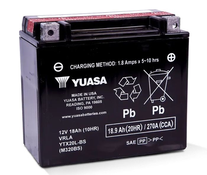 Yuasa YTX20L-BS Maintenance Free 12 Volt Battery for Motorcycle and Powersports