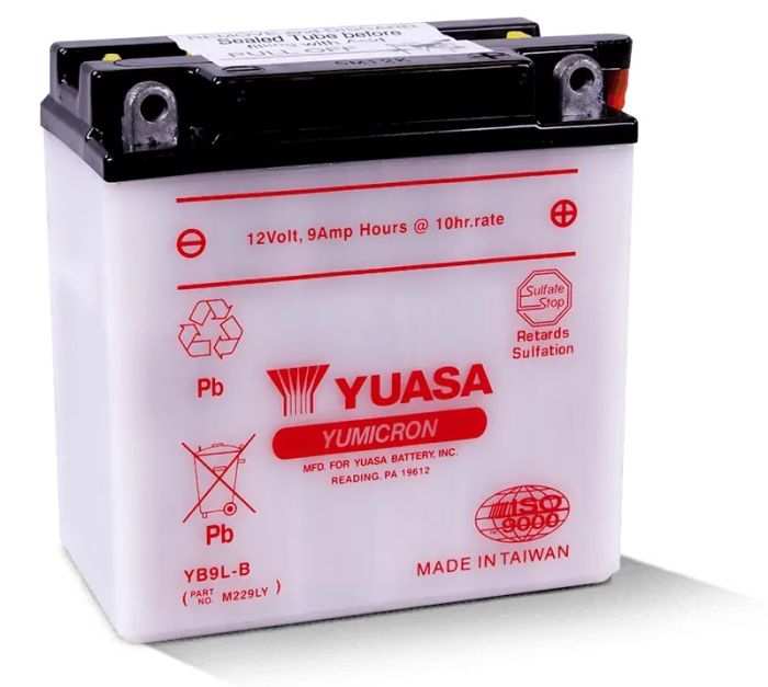 YUASA YB9L-B YUMICRON 12-Volt Battery for Motorcycles and Powersports