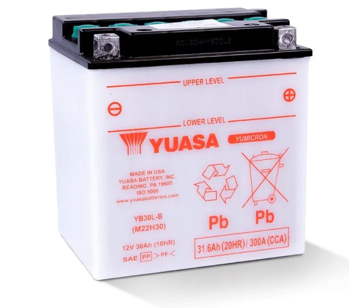 YUASA YB30L-B YUMICRON 12 Volt Battery (Part Number: YUAM22H30TWN)