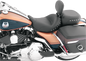 MUSTANG Wide Solo Seat - With Backrest - Black - Studded w/ Concho - FLH/FLT '08-'25 79602