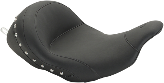 MUSTANG Lowdown Vintage Seat - No Driver Backrest - Chrome Studded - FL '08-'25 76079