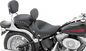 MUSTANG Wide Solo Seat - With Backrest - Black - Studded w/ Concho - Softail '06-'17 79532