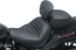 MUSTANG Max Profile Solo Touring Seat - with Driver Backrest - Black - Trapezoid Stitch - FXFB/FXFBS 79334