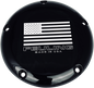 FEULING PARTS Derby Cover with Contrast Lasered American Flag - Black - 5 Hole - Big Twin 9154