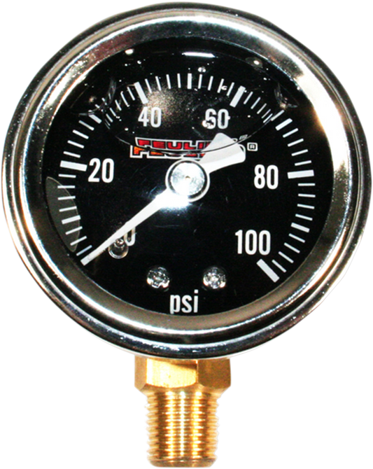 FEULING PARTS Liquid Filled Oil Pressure Gauge - 1.5" Dial - 1/8" Bottom Port - Black Face 9041