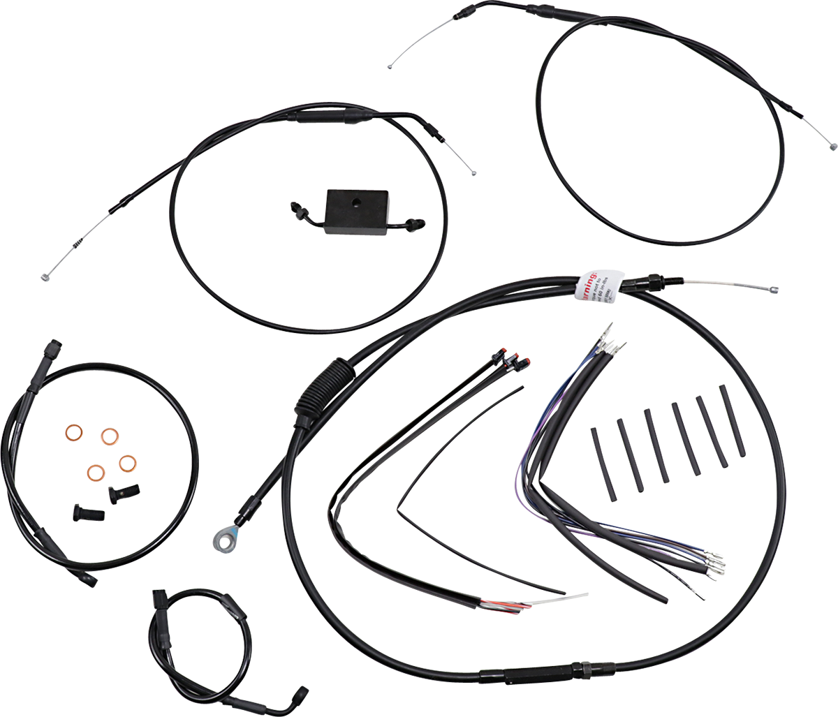 BURLY BRAND Extended Handlebar Cable and Brake Line Kit for Sportsters with ABS - 14" T-Bar Handlebars B30-1267