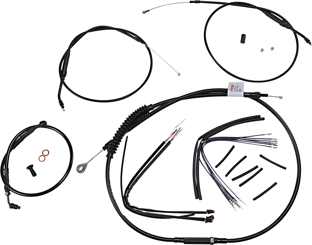 BURLY BRAND Extended Handlebar Cable and Brake Line Kit for Sportsters with ABS - 12" T-Bar Handlebars B30-1268
