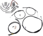 BURLY BRAND Complete Black Vinyl Handlebar Cable/Line Kit for Ape Hangers - 14" - '08-'11 FXDF B30-1198