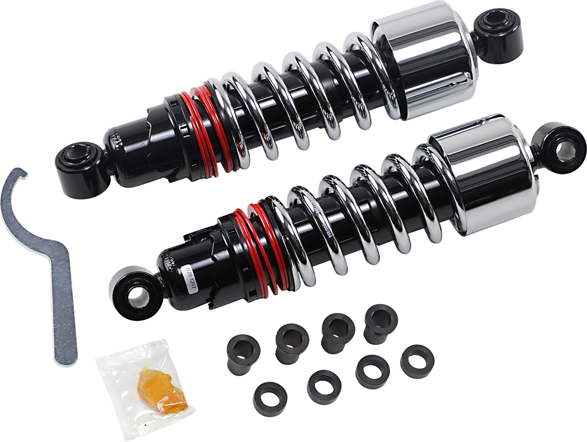 BURLY BRAND Slammer Plus Shocks - 10.5" - Chrome - FXD B28-1207