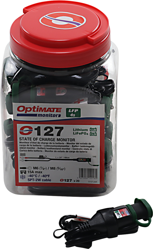 TECMATE Battery Status/Charge System Monitor - Lithium/SAE - 20 Pack O-127JAR