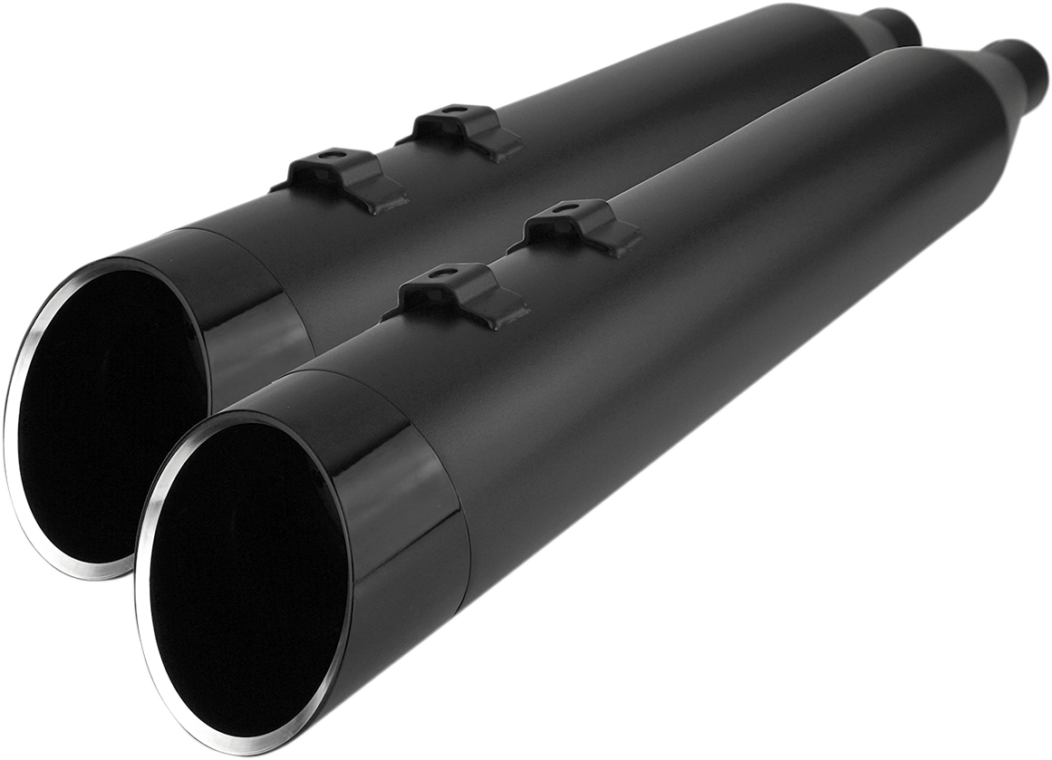 KHROME WERKS 4-1/2" HP-Plus® Slip-On Mufflers - Black with Edge Tip 202855