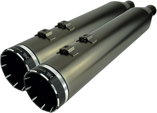 KHROME WERKS 4-1/2" HP-Plus® Slip-On Mufflers - Smoked Chrome with Tracer - Touring 202650
