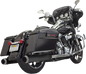 BASSANI XHAUST Quiet DNT® Slip-On Mufflers - 4" - Megaphone - Black with Black End Cap - '95-'16 FL 1F7QNT5B