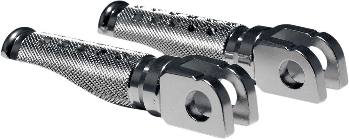 EMGO Slash-Cut Foot Pegs - Driver - Silver - Suzuki 50-11231A