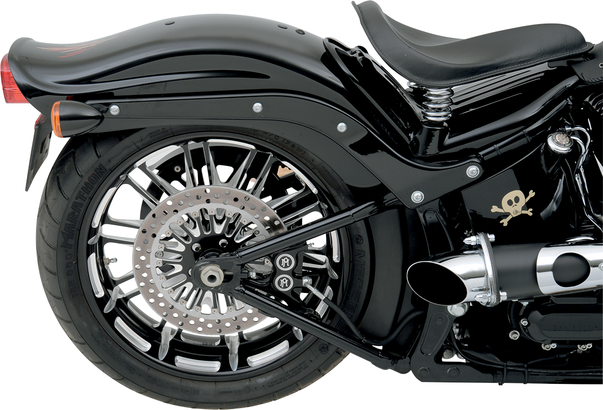 PERFORMANCE MACHINE (PM) 4-Piston Caliper - Rear - Contrast Cut™ 08-17 Softail 1256-0077-BM