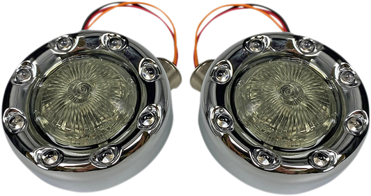 CUSTOM DYNAMICS Bullet Turn Signal 1157 - Chrome - Red Lens PB-BR-RR-57-CR