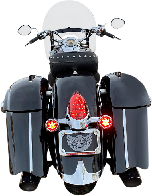 CUSTOM DYNAMICS ProBEAM® Bullet Ringz™ LED Turn Signals - Chrome/Red PB-BR-RR-IND-CR