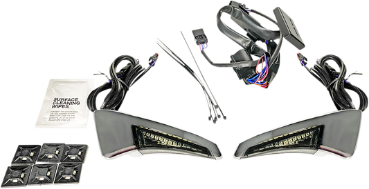 CUSTOM DYNAMICS Sequential Tour Pak Seat Back Rest LED Lights - Chrome/Smoke - FLH CD-TPBR-14-SC