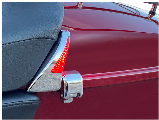 CUSTOM DYNAMICS Sequential Tour Pak Seat Back Rest LED Lights - Chrome/Red - CVO CD-TPBR-14BCMRC