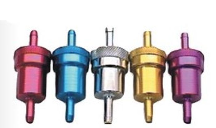ALUMINUM FUEL FILTER CHROME 5/16"