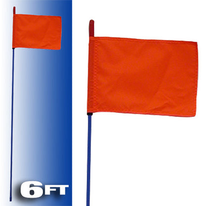 FireStik Blue Fire Stick with Orange Safety Flag - 6ft, Part F6-BLUE-8120R