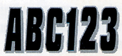 3" BLOCK LETTER & NUMBER BLACK / SILVER