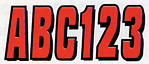 3" BLOCK LETTER & NUMBER RED / BLACK