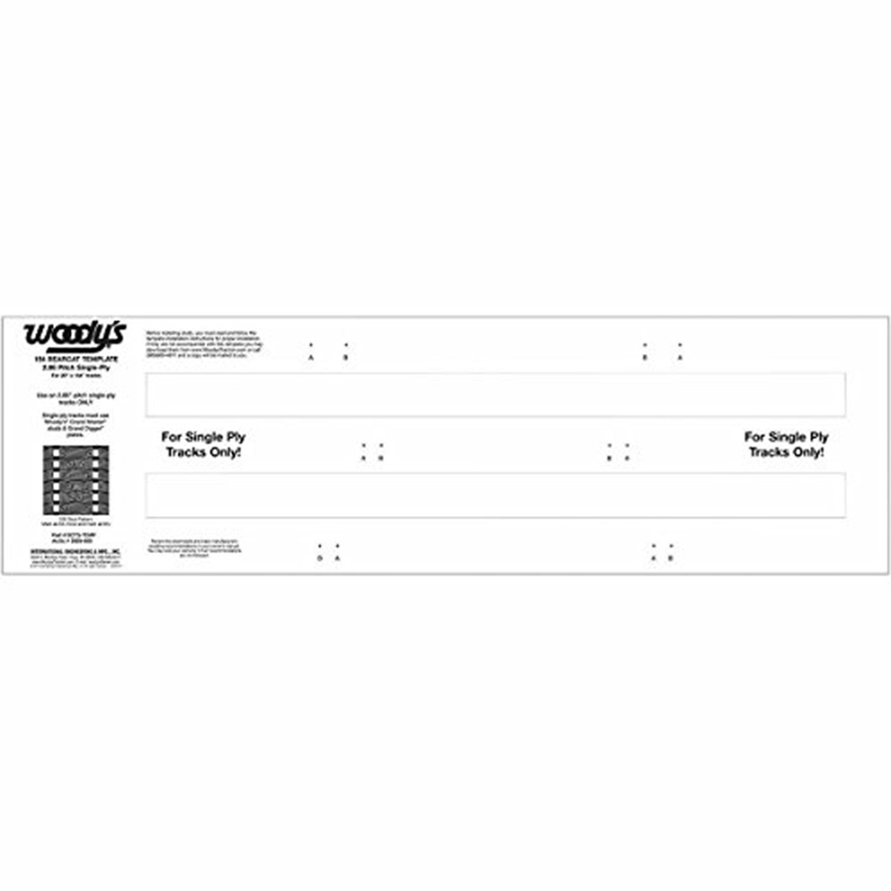 154" SINGLE PLY 2.86 PITCH TEMPLATE