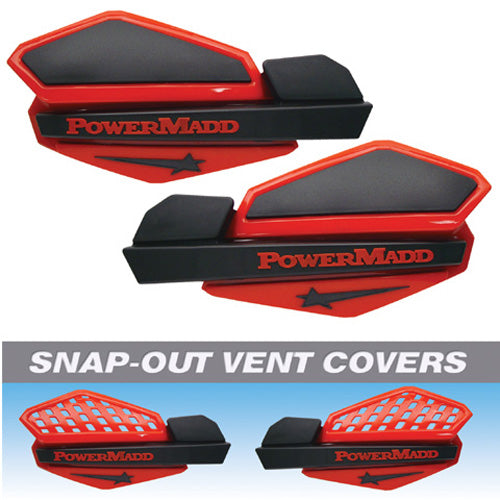 Powermadd Star Handguard System for ATV and UTV - Red/Black, Part Number 34202